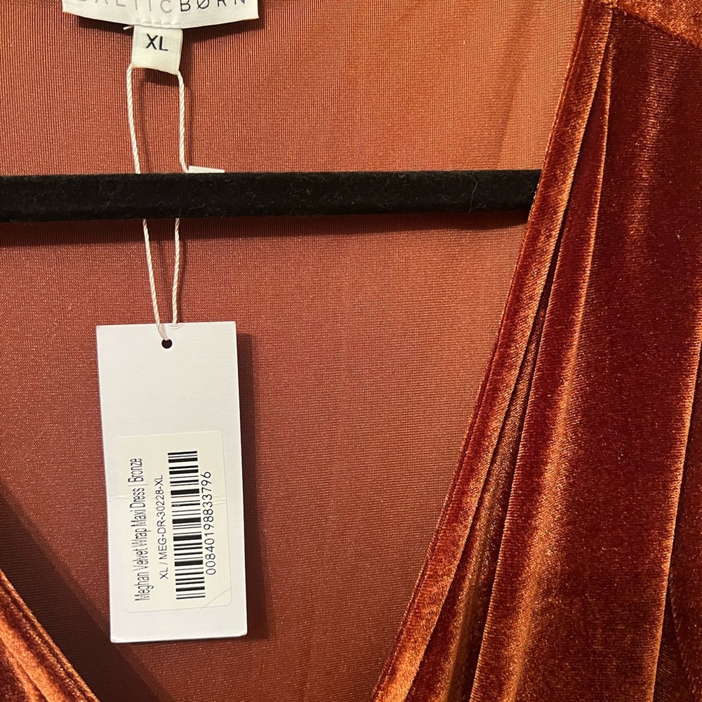 Baltic Born Rust Velvet Wrap Maxi Dress - Picture 4 of 9
